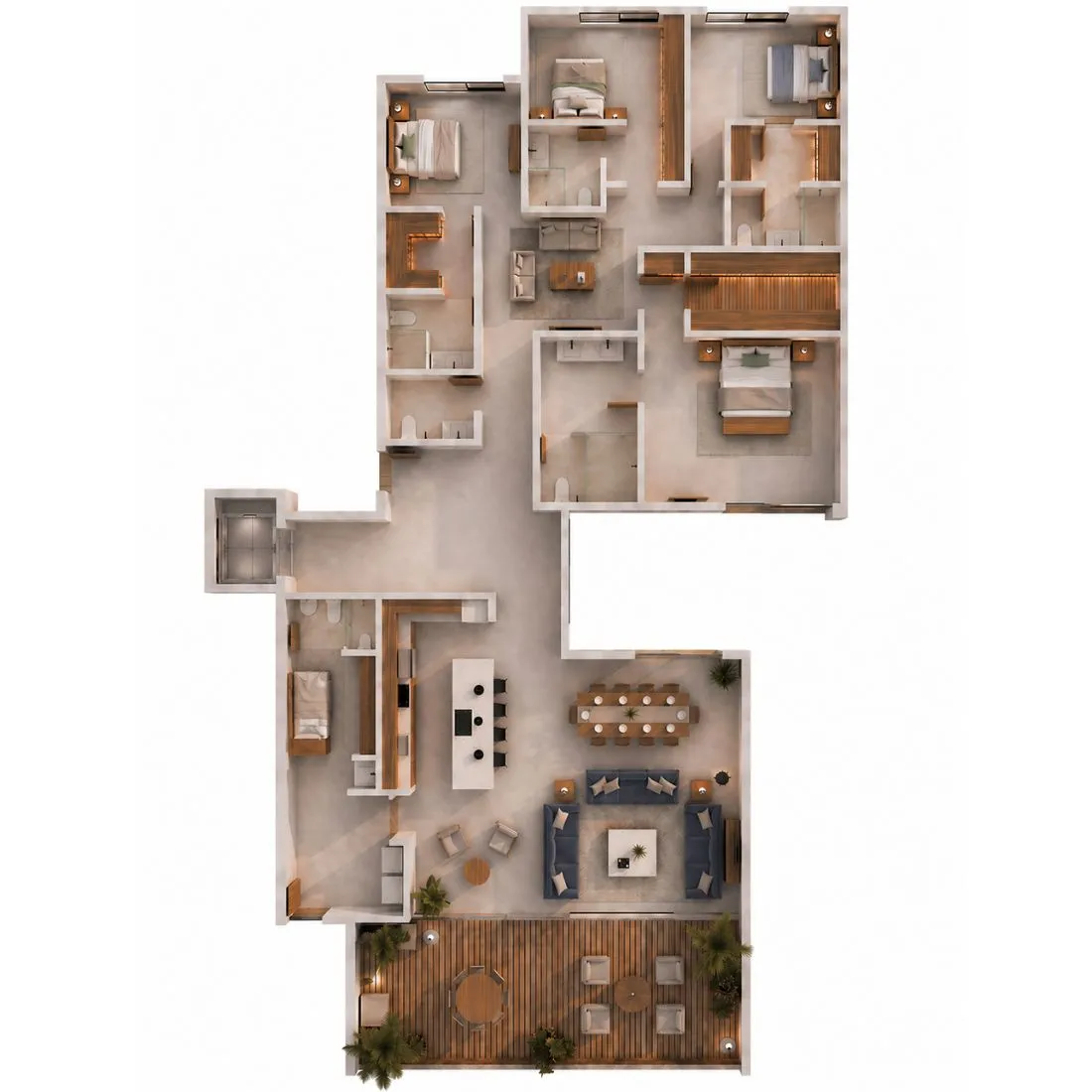 Plano apartamento Tipo A - Amazonia Residential Tower, Jaboncillos, Escazú